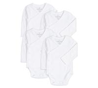 Baby Side Snap Bodysuit Set, 100% Cotton Boy Girl Unisex Kimono Onesie, 4 Pack