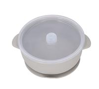 Baby Silicone Bowl, Silicone Baby Bowl with Lid, Suction Cup + Food Tableware for Toddlers and Babies(Gray) Supplementary Feeding Kit