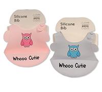 Baby Silicone Feeder Bib with Food Catcher Pocket (Pink)