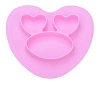 Baby Silicone Plate Baby Plate Sucker Baby Plate Separation Sucker Bowl Children's Meal Pink