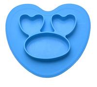 Baby Silicone Plate Baby Plate Sucker Baby Plate Separation Suction Cup Bowl Children's Meal Blue