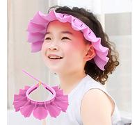 Baby Silicone Shampoo Shower Bathing Cap, Adjustable Shower Cap Kids, Infants Soft Protection Funny Safety Visor Cap for Toddler Children (Pink)