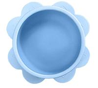 Baby Silicone Tableware Baby Plant Four-Leaf Clover Bowl Children Cartoon Two-Color Silicone Sucker Bowl Blue