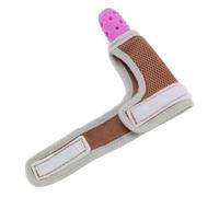 Baby Silicone Thumb Sucking Gloves, Hollow Silicone Massage Teether, Adjustable Wrist Strap, Stop Finger Sucking for Babies 3 Months and Up, Medium (Purple)
