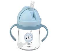 Baby Sippy Cup for 6+ Months, Toddler Water Bottle Leakproof Sippy Cup for Toddlers, Baby Bottle with Straw and Lid, Weighted Straw, Non-Spill, BPA Free Toddler Water Bottle [Blue 250ml]