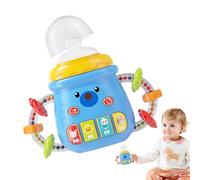 Baby Sippy Cup With Grip Rattle And Handles, Spill-Proof Feeding Sippy Sensory Bottle - Multi-function Mode, Illuminating And Play Musice Design, Developmental Feeding Cup For Kitters And Babys (Blue)