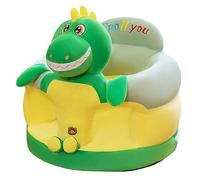 Baby Sit up Chair Cartoon Animals Plush Toddler Sofa Chair Baby Support Floor Seat for Infant Learn to Sit (Yellow Green Dinosaur, 40cm*40cm*15cm)