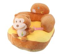 Baby Sitting Sofa Chair Plush Comfortable Portable Anti Rollover Support Seat for Toddler Learning to Sit at Home Travel Lightweight Sturdy Animal Design (Monkey)