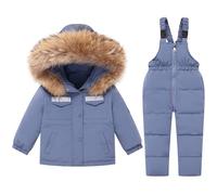 Baby Ski Suits Girls Boys Clothing Set Winter Children Two Piece Ski Suit + Ski Trousers Suit Windproof Warm Snowsuit Down Jacket Children's Ski Suit Outdoor for 1-6 Years