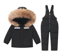 Baby Ski Suits Girls Boys Clothing Set Winter Children Two Piece Ski Suit + Ski Trousers Suit Windproof Warm Snowsuit Down Jacket Children's Ski Suit Outdoor for 1-6 Years