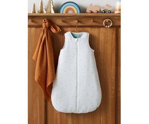 Baby Sleep Bag in Organic Cotton* with opening in the middle, Dreamy white medium all over printed