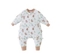 Baby Sleeping Bag 1.5 TOG with Feet 100% Cotton Newborn Sleep Sack with Legs Unisex Wearable Blanket Swaddle for Newborn 0-6 Months Zoo