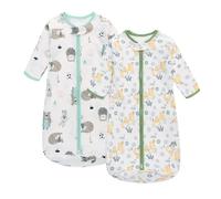 Baby Sleeping Bag 2 Pack 100% Cotton All SeasonLong Sleeves Wearable Blanket Various Sizes 12-18 Months Sleeping Sack for Newborn Boys Girls Infant Toddlers Baby (Owl Rabbit)