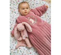 Baby sleeping bag with detachable long sleeves, ENCHANTED RABBIT old rose