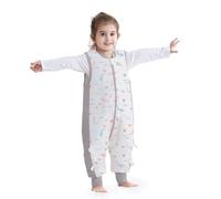 Baby Sleeping Bag with Legs, Unisex 100% Cotton Wearable Blanket 2.5 TOG Winter Baby Sleep Sack with Feet Sleeveless Toddler Sleeping Sack 6-18 Months (Gray Whale S)