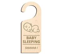 Baby Sleeping Shhhh! Door Hanger Sign Do Not Disturb (Veneered MDF)