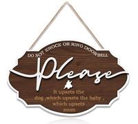Baby Sleeping Sign for Front Door, Do Not Ring Doorbell Sign Baby Sleeping Baby Sleeping Sign Supplies, Do Not Knock Sign Dont Ring Doorbell Sign Hanger, Outdoor Door Hanging Sign Decor Shh