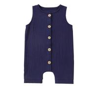Baby Sleeveless Romper for Boys Girls Soft Cotton One Piece Outfit for Daily Wear Playtime Clothing Set Blue 3-6 Months
