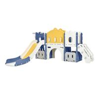 Baby Slide and Swing Set Freestanding Slide Toddler Climber Swing Set Infant Playground Play Set Indoor Outdoor Long Slide Baby Playground Activity Center Kid Play Equipment (Aisle-Blue Yellow)