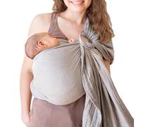 Baby Sling Carrier,100% Cotton Double Ring Sling Baby Carrier,Mom Cozy Baby Carrier,Lightweight Breathable,Baby Sling Newborn to Toddler(Khaki/10 to 30 LB)