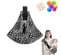 Baby Sling Carrier, Adjustable Baby Carrier, Adjustable Sling Easy Toddler Carrier Comfortable Baby Wrap Carrier Baby Carrier Wrap for Newborn Up to 3-36 Months (B&W Flower)