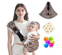 Baby Sling Carrier, Adjustable Baby Carrier, Adjustable Sling Easy Toddler Carrier Comfortable Baby Wrap Carrier Baby Carrier Wrap for Newborn Up to 3-36 Months (Leopard Pink)