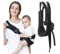 Baby Sling Soft Cozy Baby Carrier with Reflective Strip & Adjustable Padded Shoulder Strap Anti-Slip Toddler Carrier, Black Sling