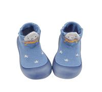 Baby Slip On Shoes Size 3 Wide Fit Floor Socks Cartoon Pattern Flat Shoes Cute First Walking Shoe Toddlers Crib Shoe Non Slip Soft Sole Sock with Rubber Sole Barefoot Sock for Boys Girls Blue