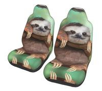 Baby Sloth 2-piece front seat cover set, printed car seat protectors, suitable for cars, SUVs, trucks, and vans