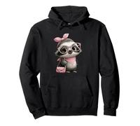 Baby Sloth Kawaii Jungle Pink Leopard Glasses Portrait Look Pullover Hoodie
