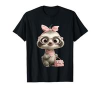 Baby Sloth Kawaii Jungle Pink Leopard Glasses Portrait Look T-Shirt