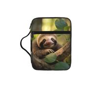 Baby Sloth Print Book Protector Holder Case, Study Bible Carrying Case With Multiple Internal Compartments