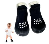 Baby Sock Shoes Boys Girls with Soft Sole,Non-Slip Toddler First Walking Shoe,Infant Breathable Cotton Barefoot Shoes (Black, Toddler, 15 Months, Age Range, UK Footwear Size System, 24 Months, Medium)