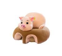 Baby Sofa Seat 3-12 Months,Velvet Infant Sofa with Back & Arm Support, Removable Washable Cover, Plush Floor Seat for Babies (Pig, Padding)
