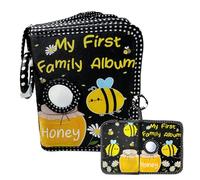 Baby Soft Fabric Photo Album Book for Baby First Photos, Storage Holder | Enchanting Memory Collection with Sweet Bee Honey Pattern for Family Photos (10x15)