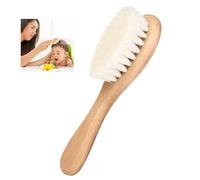 Baby Soft Goat Hair Brush Natural Wooden Baby Hairbrush Comb Infant Head Massage Grooming Comb Soft Touch Hair Massage Cleaning Tool Eco Friendly Hairbrush for Men Women Baby (1 PCS)