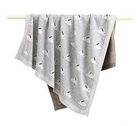 Baby Soft Knit Blanket for Boys and Girls, Odot Rabbit Patterns Unisex Toddler Warm Square Sleeping Swaddle Throw Blankets Knitted Pram Cot Bed Textured Sleep Blanket (Gray,100 x 80 cm)