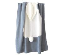 Baby Soft Knit Pure Blanket for Boys and Girls,Odot Toddler Warm Swaddle Sleeping Square Throw Blankets Knitted Unisex Patterns Pram Cot Bed Textured Sleep Blanket (75cm x 108cm,Gray)