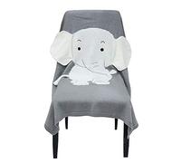 Baby Soft Knit Pure Blanket for Boys and Girls,Odot Toddler Warm Swaddle Sleeping Square Throw Blankets Knitted Unisex Patterns Pram Cot Bed Textured Sleep Blanket (70cm x 110cm,Elephant)