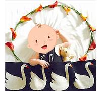 Baby Soft Knit Pure Blanket for Boys and Girls,Odot Toddler Warm Swaddle Sleeping Square Throw Blankets Knitted Unisex Patterns Pram Cot Bed Textured Sleep Blanket (110cm x 130cm,Black swan)