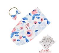 Baby Soft Knit Pure Blanket for Boys and Girls,Odot Toddler Warm Swaddle Sleeping Throw Blankets Knitted Unisex Patterns Pram Cot Bed Textured Sleep Blanket (47cm x 27cm,Blue Flower)