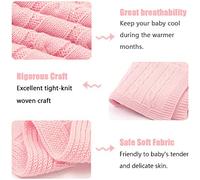 Baby Soft Knit Pure Blanket for Boys and Girls,Odot Toddler Warm Swaddle Sleeping Throw Blankets Knitted Unisex Patterns Pram Cot Bed Textured Sleep Blanket (47cm x 27cm,Safflower)