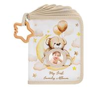 Baby Soft Photo Album With Multifunctional Portable Hook Polyester Soft Photo Album For Babies Cute Bear Soft Photo Book A