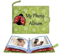 Baby Soft Photo Albums My First Family Album Soft Cloth Baby Photo Book My First Family Photo Album -Soft Cloth,Baby Safe,Holds 4x6 Photo Album (Green)