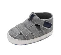 Baby Soft Shoes 12-18 Months Solid Colour First Walking Shoes Summer Beach Shoe Cut Out Walking Shoe Kids Closed Toe Sandals Buckle Flat Sandals Comfort Walking Sandal for Boys Girls Grey
