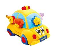 Baby soft toy activity car with animals and shapes that rattle, squeak, jingle, rustle, mirror etc.