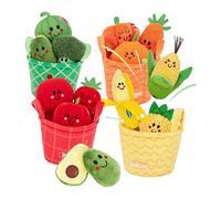 Baby Soft Toy with Plush Fruit Vegetable Shapes for Sorting Color Enhancing Cognitive Development Safe Washable Fabric Shape Recognition Toy