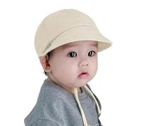 Baby Soft Wide Brim Sun Hat with Chin Strap 6-36 Months Baby Girls Boys UV Protection Summer Cool Hats Infant Toddler Adjustable Cotton Baseball Cap Beige