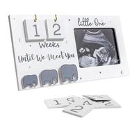 Baby Sonogram Picture Frame 9 x 5" Wood-Based Ultrasound Picture Frames with Countdown Weeks Creative Sonogram Frame for Pregnant Women