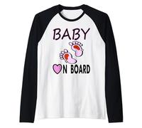 Baby Soon Born T-Shirt Baby On Board Countdown Gift Raglan Baseball Tee